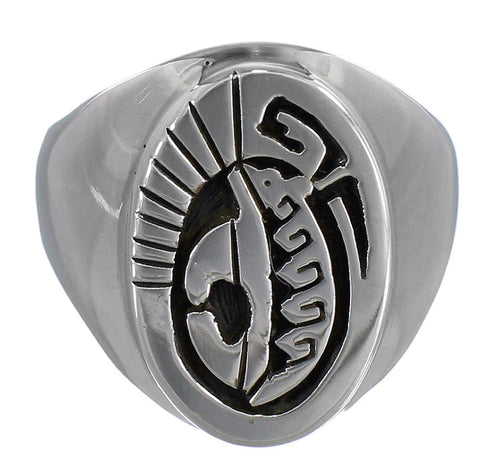 Navajo Calvin Peterson Bear Water Wave Sterling Silver Ring Size 11 RX115515