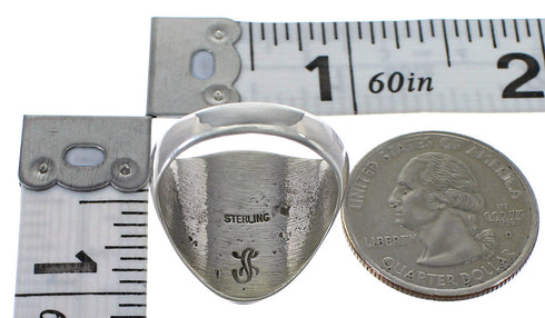 Navajo Calvin Peterson Bear Water Wave Sterling Silver Ring Size 11 RX115515