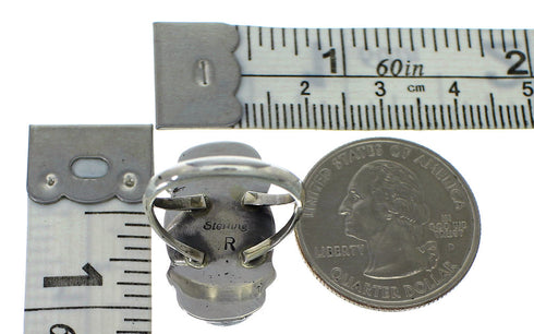 Navajo Indian Pink Coral Sterling Silver Ring Size 6-1/2 YX74769