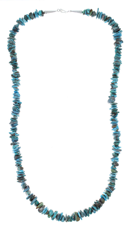 Southwestern Silver Turquoise Bead Necklace AX85328
