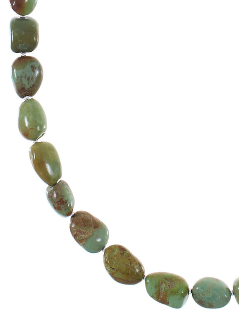 Kingmam Turquoise And Sterling Silver Navajo Bead Necklace AX85100