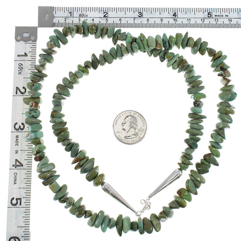 Genuine Sterling Silver Turquoise Southwestern Bead Necklace AX91335