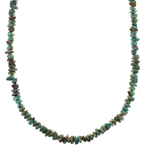 Sterling Silver Turquoise Southwestern Bead Necklace AX93843
