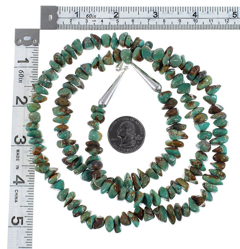 Sterling Silver Turquoise Southwestern Bead Necklace AX93843