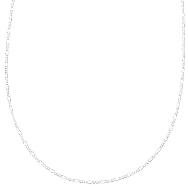Genuine Sterling Silver Italian Figaro Chain 18" Necklace X10628
