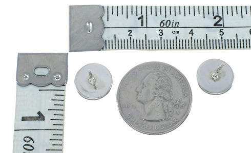 Native American Zuni Sterling Silver White Mother of Pearl Post Earrings X10085