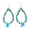 Navajo Turquoise Bead Sterling Silver Hook Dangle Earrings X10089