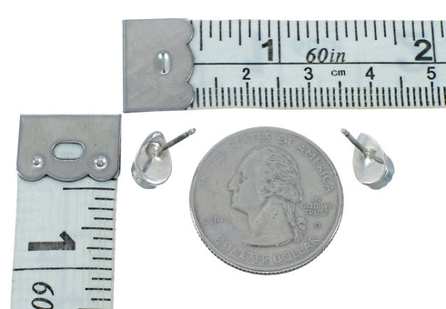 Navajo Onyx Sterling Silver Post Stud Earrings X10092