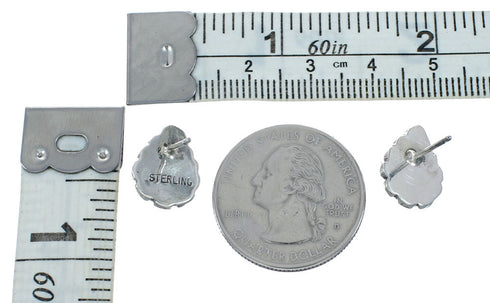 Silver Pink Opal Navajo Indian Post Earrings X10093