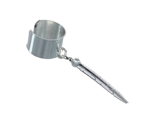 Native American Sterling Silver Feather Cuff Dangle Earrings X10094