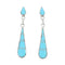 Zuni Turquoise Tear Drop Sterling Silver Post Dangle Earrings X10106