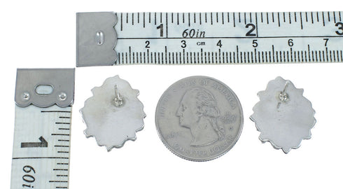 Genuine Sterling Silver Turquoise Bear Paw Navajo Indian Post Earrings X10006