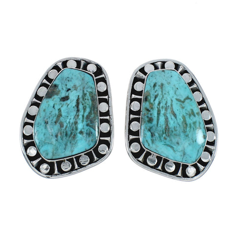 Native American Sterling Silver Turquoise Post Earrings X10022