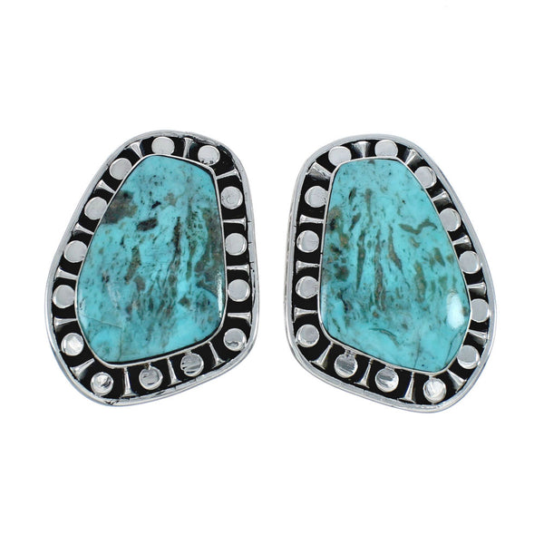 Native American Sterling Silver Turquoise Post Earrings X10022