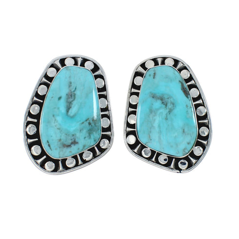 Native American Sterling Silver Turquoise Post Earrings X10024