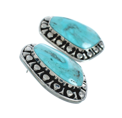 Native American Sterling Silver Turquoise Post Earrings X10024