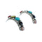 Genuine Multicolor Sterling Silver Post Hoop Zuni Earrings X10039