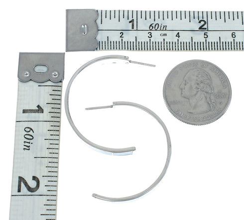 Zuni Sterling Silver Turquoise Post Hoop Earrings X10044