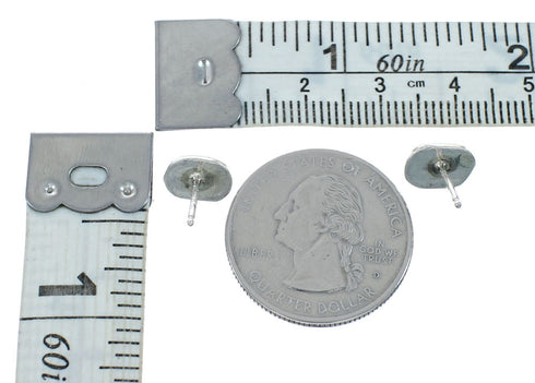 Coral Navajo Genuine Sterling Silver Post Stud Earrings X10082