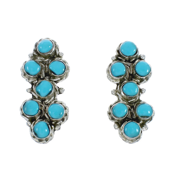 Navajo Turquoise Multistone Sterling Silver Post Earrings X10054
