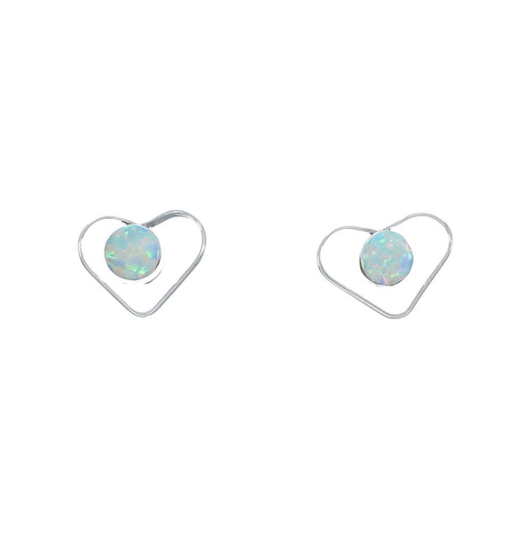 Sterling Silver Opal Zuni Post Stud Earrings X10064
