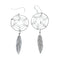 Native American Sterling Silver Feather Hook Dangle Earrings X10078