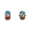 Turquoise Coral Zuni Effie Calavaza Silver Snake Post Earrings X10053