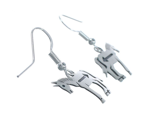 Horse Sterling Silver Navajo Hook Dangle Earrings X10069