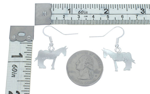 Horse Sterling Silver Navajo Hook Dangle Earrings X10069