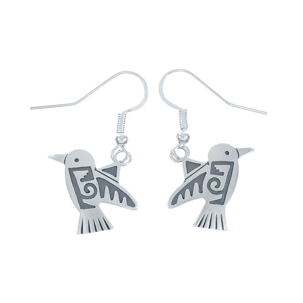Bird Sterling Silver Navajo Hook Dangle Earrings X10070