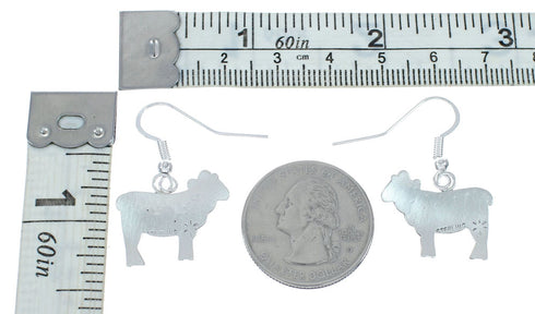 Sheep Sterling Silver Navajo Hook Dangle Earrings X10072