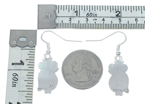 Owl Sterling Silver Navajo Hook Dangle Earrings X10074