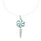 Flower Feather Turquoise Inlay Sterling Silver Snake Southwest Chain Necklace Set X10216