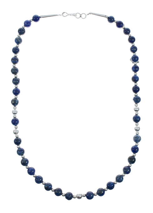 Denim Lapis Pendant Sterling Silver Bead Necklace Set X10219