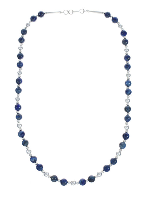 Denim Lapis Pendant Sterling Silver Bead Necklace Set X10220