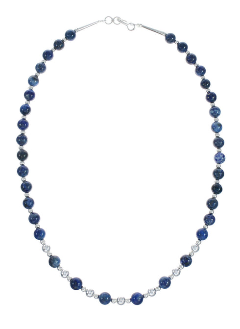 Denim Lapis Pendant Sterling Silver Bead Necklace Set X10221