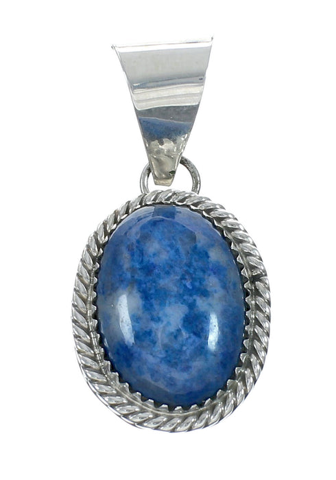 Denim Lapis Pendant Sterling Silver Bead Necklace Set X10221