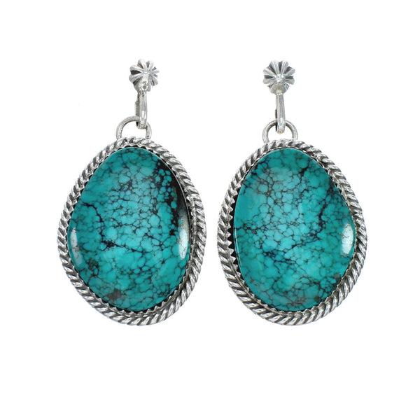 Native American Turquoise Sterling Silver Post Earrings X10150