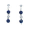 Native American Dangle Sterling Silver Lapis Bead Earrings X10155