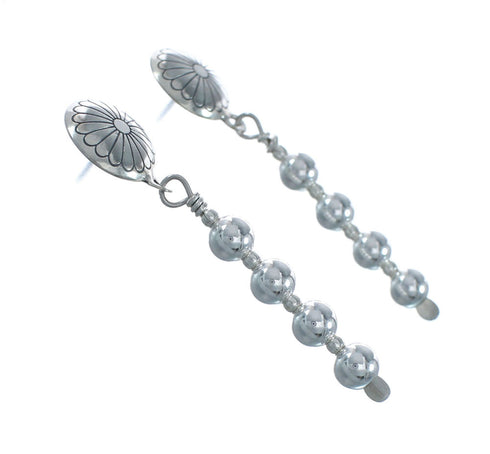 Sterling Silver Navajo Bead Post Dangle Earrings X10149