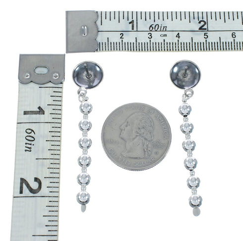 Navajo Sterling Silver Bead Post Dangle Earrings X10148
