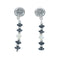 Hematite Navajo Sterling Silver Bead Post Dangle Earrings X10158
