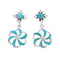 Sterling Silver Turquoise Flower Post Dangle Earrings X10160