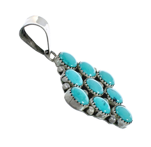 Navajo Turquoise Sterling Silver Native American Pendant X10124