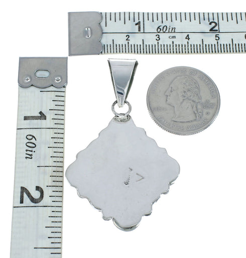 Navajo Turquoise Sterling Silver Native American Pendant X10124