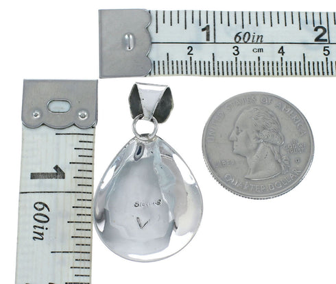 Sterling Silver Turquoise Tear Drop Navajo Pendant X10140
