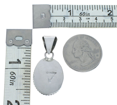 Genuine Aventurine Sterling Silver Navajo Pendant X10114