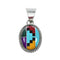 Native American Manmade Multicolor Inlay Pendant X10128