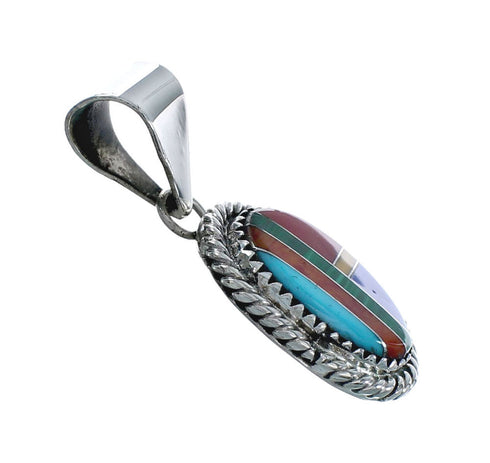 Navajo Manmade Multicolor Inlay Pendant X10131
