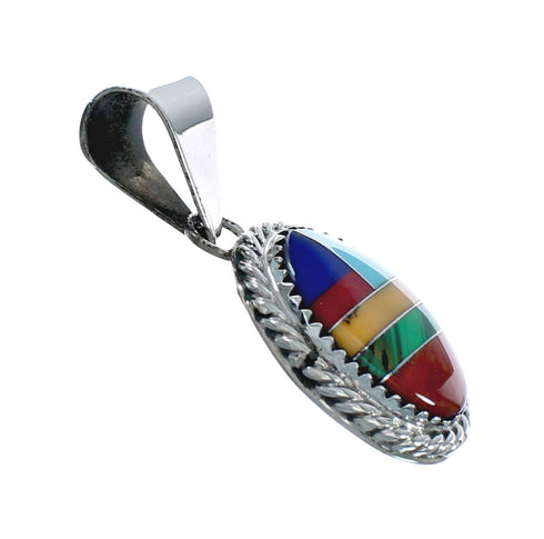 Native American Manmade Multicolor Inlay Pendant X10133